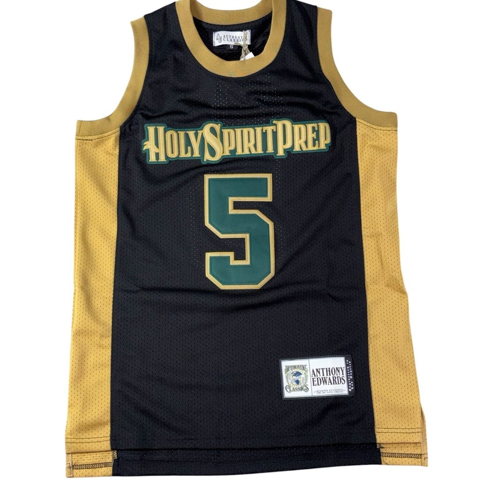 Holy Spirit Prep Mesh Jersey Mens S Black Headgear Classics Anthony Edwards #5